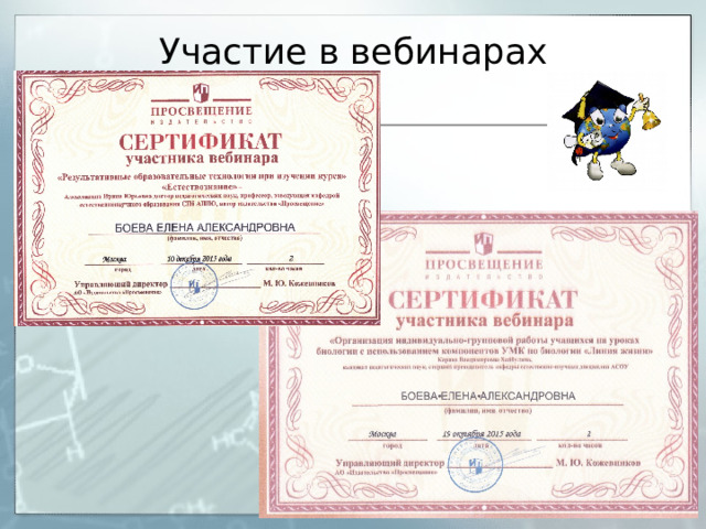Участие в вебинарах 