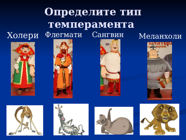 Определите тип темперамента Флегматик Сангвиник Холерик Меланхолик 