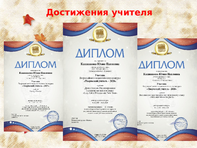 Достижения учителя 