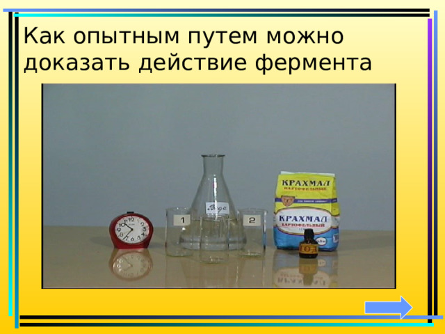 Как опытным путем можно доказать действие фермента 