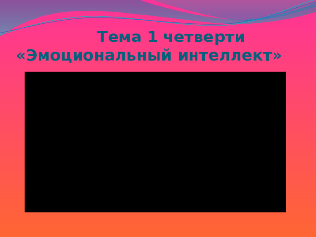  Тема 1 четверти «Эмоциональный интеллект» 