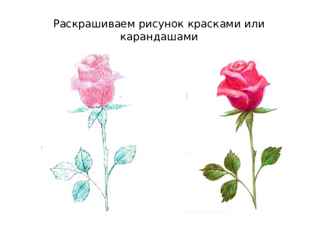 Раскрашиваем рисунок красками или карандашами 