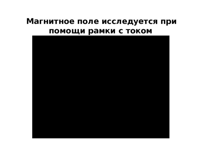 Магнитное поле исследуется при помощи рамки с током  