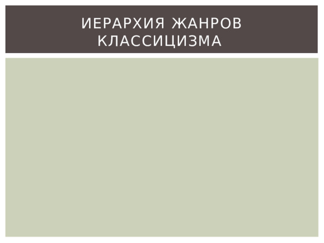 Иерархия жанров классицизма 