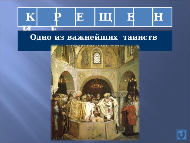 К Р Е Щ Е Н И Е Одно из важнейших таинств христианства 