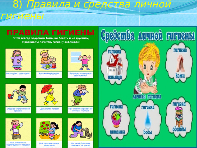  8) Правила и средства личной гигиены 