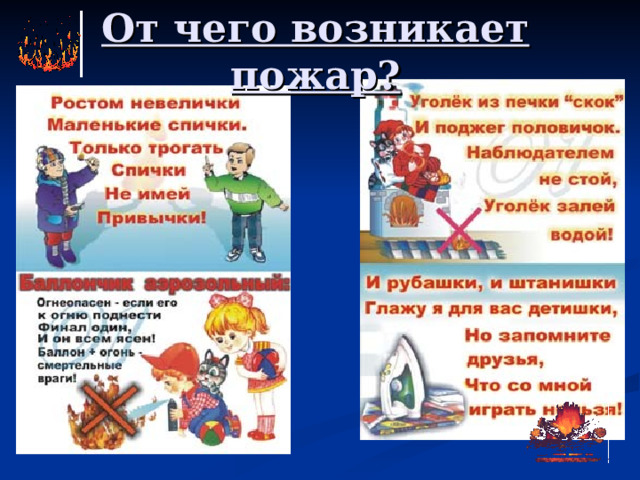 От чего возникает пожар? 