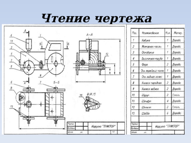 Чтение чертежа 