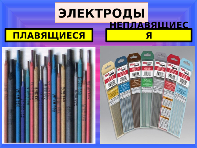 ЭЛЕКТРОДЫ ПЛАВЯЩИЕСЯ НЕПЛАВЯЩИЕСЯ 