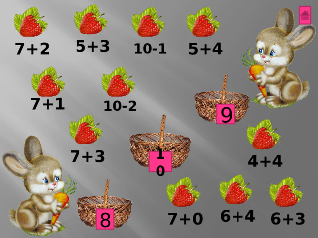 5+3 5+4 7+2 10-1 7+1 10-2 9 7+3 4+4 10 6+4 6+3 7+0 8 