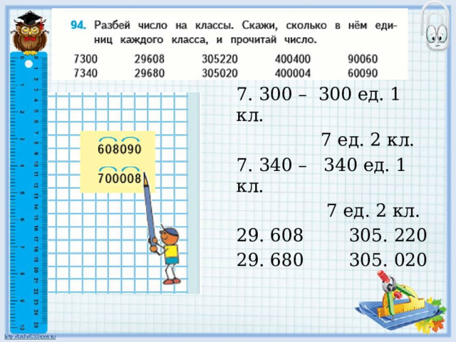 7. 300 – 300 ед. 1 кл.  7 ед. 2 кл. 7. 340 – 340 ед. 1 кл.  7 ед. 2 кл. 29. 608 305. 220 29. 680 305. 020 