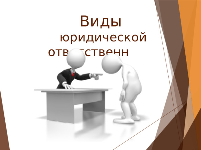 Виды  юридической ответственн ости 