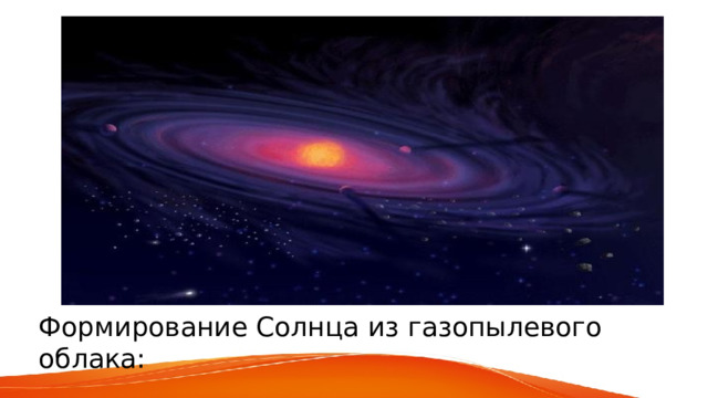 Формирование Солнца из газопылевого облака: 