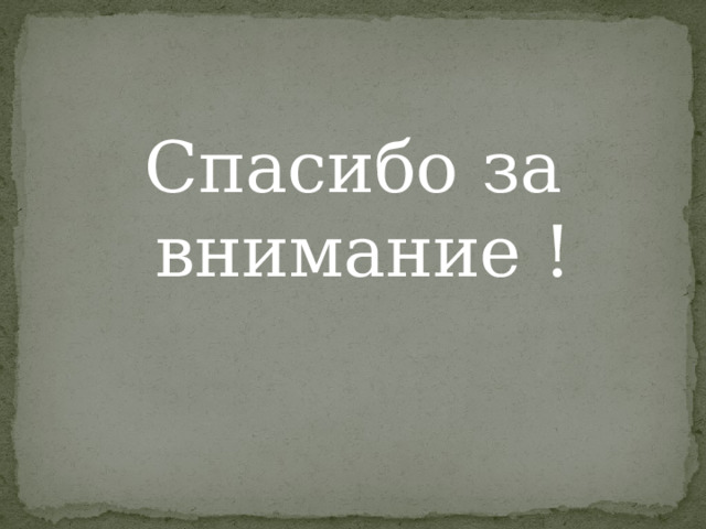 Спасибо за внимание ! 