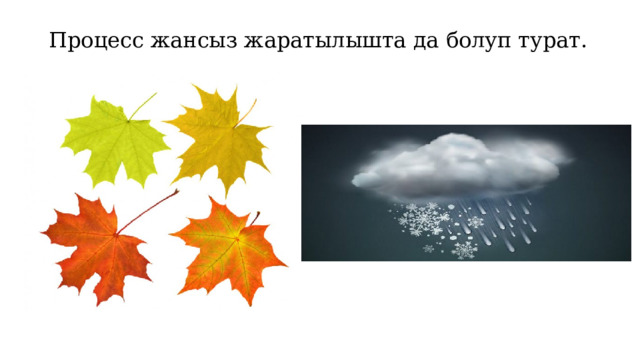 Процесс жансыз жаратылышта да болуп турат. 