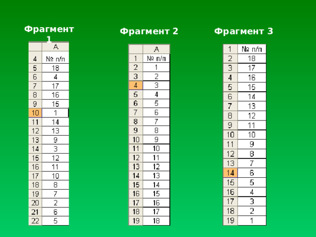 Фрагмент 1 Фрагмент 3 Фрагмент 2 