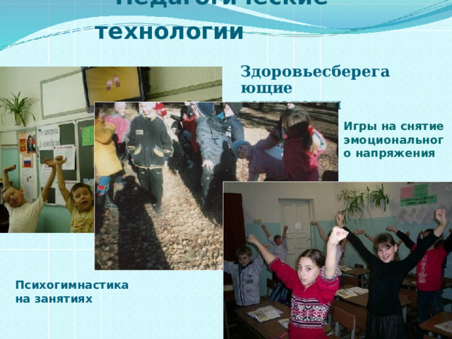  Педагогические технологии   Здоровьесберегающие технологии Игры на снятие эмоционального напряжения Психогимнастика на занятиях  