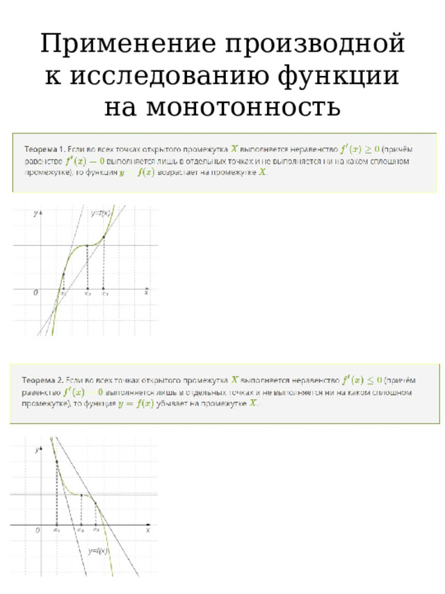 Применение производной к исследованию функции на монотонность 