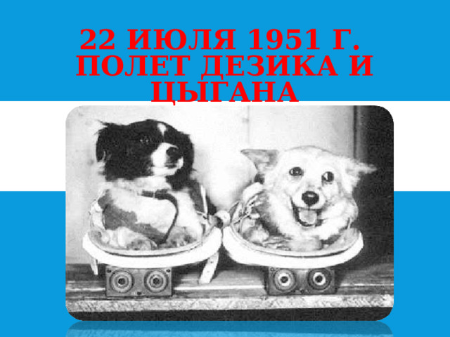 22 ИЮЛЯ 1951 Г.  ПОЛЕТ ДЕЗИКА И ЦЫГАНА 