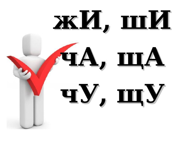 жИ, шИ чА, щА чУ, щУ 