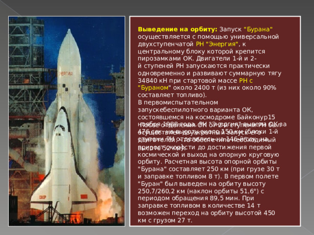 Выведение на орбиту:  Запуск 