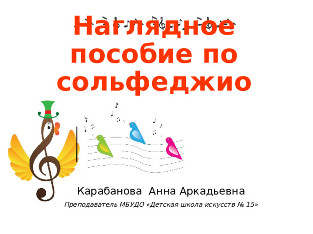 Наглядное пособие по сольфеджио Карабанова Анна Аркадьевна Преподаватель МБУДО «Детская школа искусств № 15» 