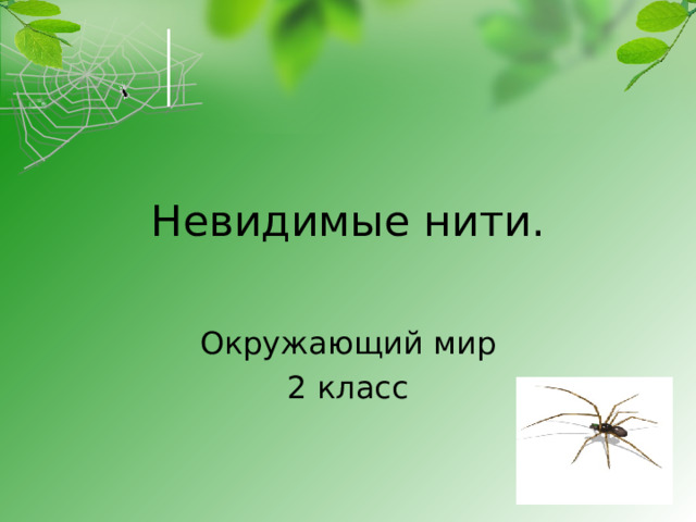 Невидимые нити. Окружающий мир 2 класс 