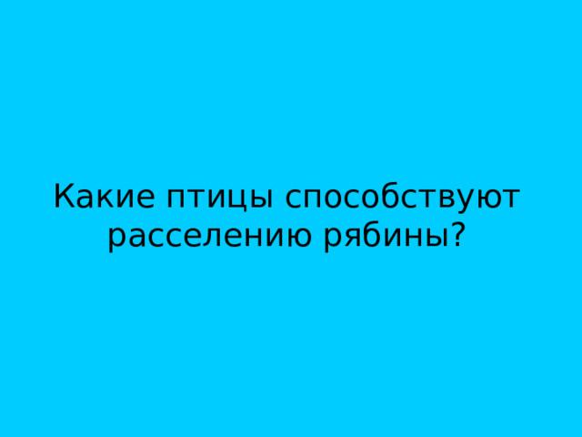 Какие птицы способствуют расселению рябины? 