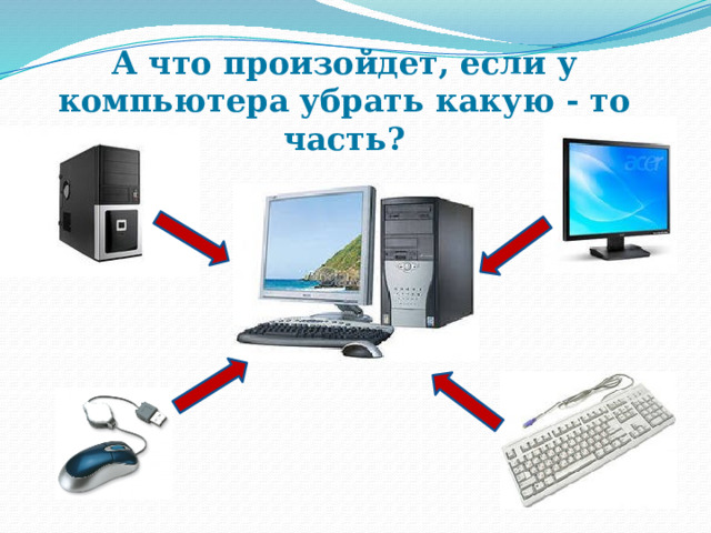 А что произойдет, если у компьютера убрать какую - то часть? 