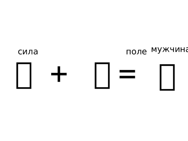 мужчина  сила поле 力 + 田 = 男 