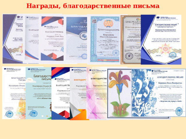 Награды, благодарственные письма 