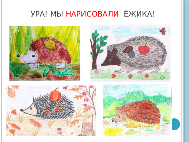 Ура! Мы нарисовали ёжика!   
