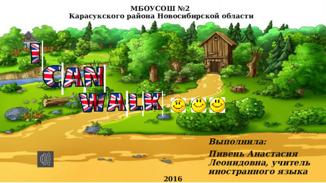 МБОУСОШ №2  Карасукского района Новосибирской области Выполнила: Пивень Анастасия Леонидовна, учитель иностранного языка 2016г 