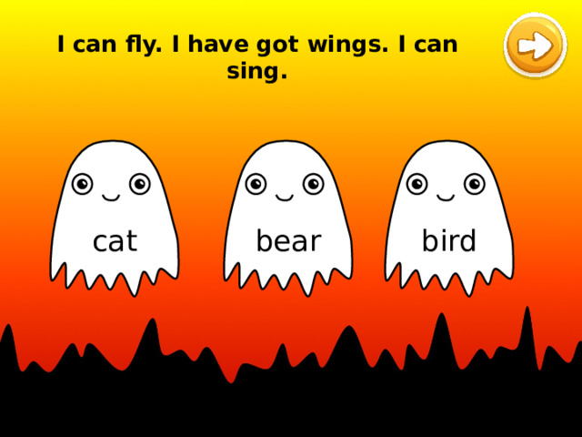 I can fly. I have got wings. I can sing. bear cat bird 