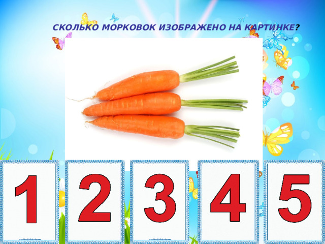 СКОЛЬКО МОРКОВОК ИЗОБРАЖЕНО НА КАРТИНКЕ ? 