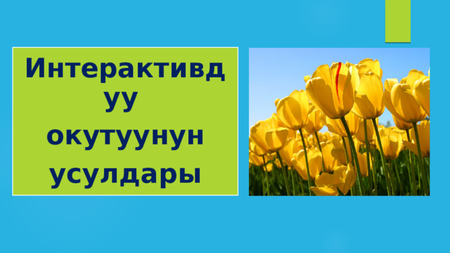 Интерактивдуу окутуунун усулдары 