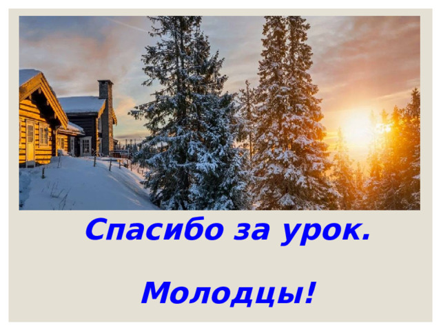 Спасибо за урок.   Молодцы! 
