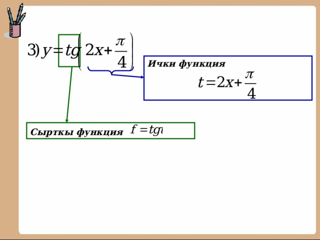     Ички функция   Сырткы функция  