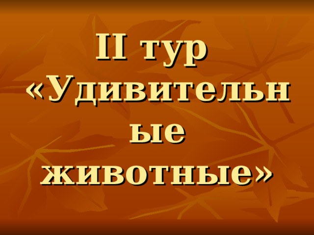 II тур  «Удивительные животные» 