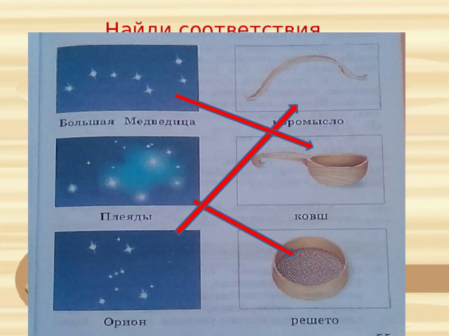 Найди соответствия . 