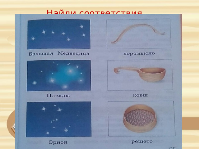 Найди соответствия . 