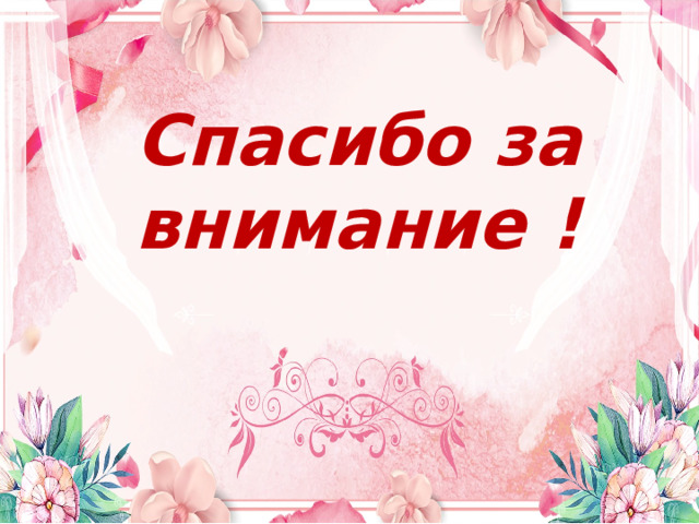 Спасибо за внимание ! 