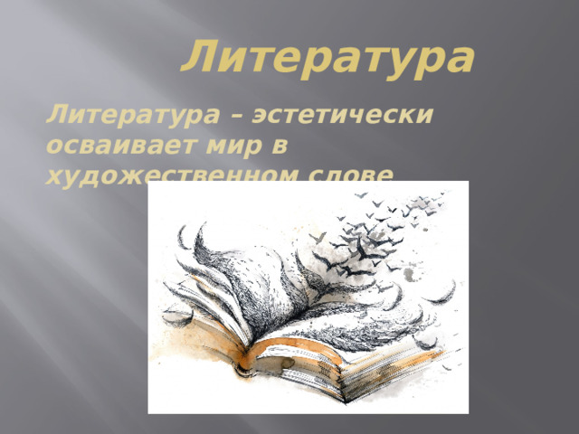 Литература Литература – эстетически осваивает мир в художественном слове 