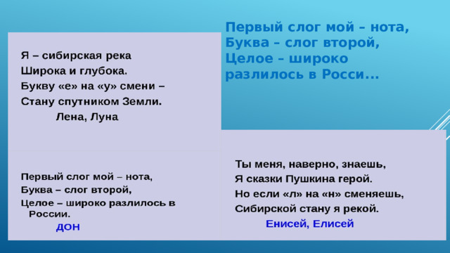 Первый слог мой – нота, Буква – слог второй, Целое – широко разлилось в Росси... 