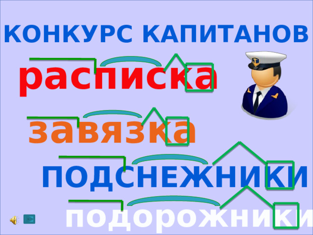  Конкурс капитанов расписка завязка подснежники подорожники 