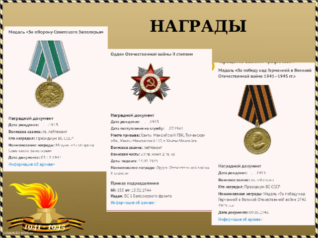 НАГРАДЫ 