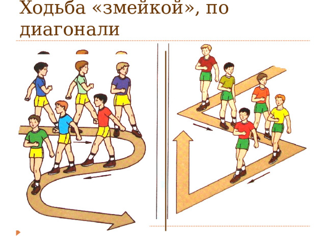Ходьба «змейкой», по диагонали 