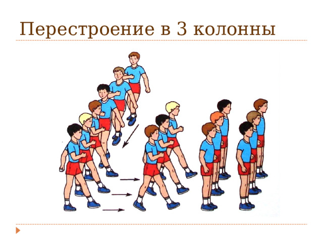 Перестроение в 3 колонны 