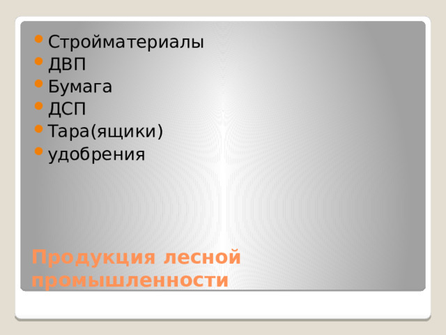Стройматериалы ДВП Бумага ДСП Тара(ящики) удобрения Продукция лесной промышленности 