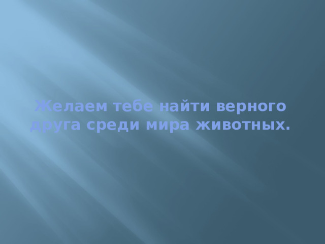 Желаем тебе найти верного друга среди мира животных. 